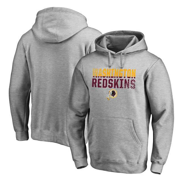 Washington Redskins NFL Pro Line by Fanatics Branded Ash Iconic Collection Fade Out Pullover Hoodie 90Hou