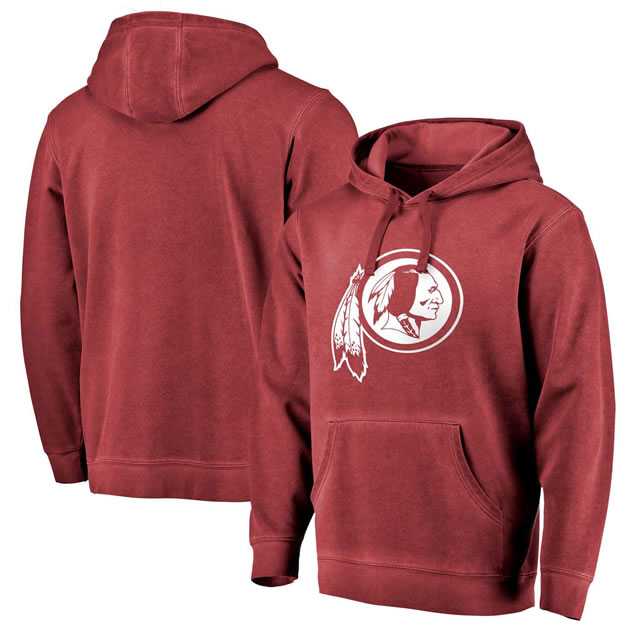 Washington Redskins NFL Pro Line by Fanatics Branded Burgundy White Logo Shadow Washed Pullover Hoodie 90Hou