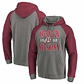 Washington Redskins NFL Pro Line by Fanatics Branded Timeless Collection Antique Stack Tri-Blend Raglan Pullover Hoodie Ash,baseball caps,new era cap wholesale,wholesale hats