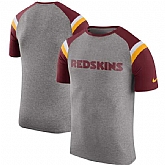 Washington Redskins Nike Enzyme Shoulder Stripe Raglan T-Shirt - Heathered Gray,baseball caps,new era cap wholesale,wholesale hats