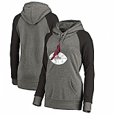 Women Arizona Cardinals NFL Pro Line by Fanatics Branded Throwback Logo Tri-Blend Raglan Plus Size Pullover Hoodie - GrayBlack,baseball caps,new era cap wholesale,wholesale hats