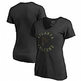 Women Atlanta Falcons NFL Pro Line by Fanatics Branded Camo Collection Liberty Plus Size V Neck T-Shirt Black,baseball caps,new era cap wholesale,wholesale hats