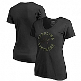 Women Carolina Panthers NFL Pro Line by Fanatics Branded Camo Collection Liberty Plus Size V Neck T-Shirt Black,baseball caps,new era cap wholesale,wholesale hats