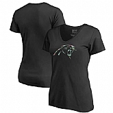 Women Carolina Panthers NFL Pro Line by Fanatics Branded Lovely Plus Size V Neck T-Shirt Black,baseball caps,new era cap wholesale,wholesale hats