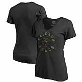 Women Chicago Bears NFL Pro Line by Fanatics Branded Camo Collection Liberty Plus Size V Neck T-Shirt Black,baseball caps,new era cap wholesale,wholesale hats