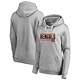 Women Cincinnati Bengals NFL Pro Line by Fanatics Branded Ash Iconic Collection On Side Stripe Pullover Hoodie 90Hou,baseball caps,new era cap wholesale,wholesale hats