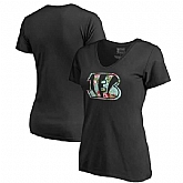 Women Cincinnati Bengals NFL Pro Line by Fanatics Branded Lovely Plus Size V Neck T-Shirt Black