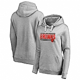 Women Cleveland Browns NFL Pro Line by Fanatics Branded Ash Iconic Collection On Side Stripe Pullover Hoodie 90Hou,baseball caps,new era cap wholesale,wholesale hats
