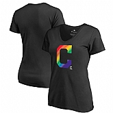 Women Cleveland Indians Fanatics Branded Pride Black T Shirt Fyun,baseball caps,new era cap wholesale,wholesale hats
