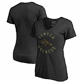 Women Denver Broncos NFL Pro Line by Fanatics Branded Camo Collection Liberty Plus Size V Neck T-Shirt Black,baseball caps,new era cap wholesale,wholesale hats