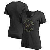 Women Green Bay Packers NFL Pro Line by Fanatics Branded Camo Collection Liberty Plus Size V Neck T-Shirt Black,baseball caps,new era cap wholesale,wholesale hats