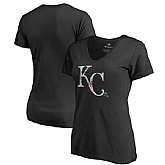 Women Kansas City Royals Fanatics Branded Lovely V Neck T-Shirt Black Fyun