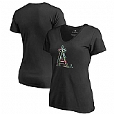 Women Los Angeles Angels Fanatics Branded Lovely V Neck T-Shirt Black Fyun,baseball caps,new era cap wholesale,wholesale hats