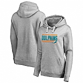 Women Miami Dolphins NFL Pro Line by Fanatics Branded Ash Iconic Collection On Side Stripe Pullover Hoodie 90Hou,baseball caps,new era cap wholesale,wholesale hats