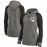 Women Miami Dolphins NFL Pro Line by Fanatics Branded Plus Sizes Vintage Lounge Pullover Hoodie Heathered Gray,baseball caps,new era cap wholesale,wholesale hats