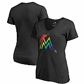 Women Miami Marlins Fanatics Branded Black Big & Tall Pride T Shirt Fyun,baseball caps,new era cap wholesale,wholesale hats
