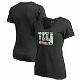 Women New York Giants NFL Pro Line by Fanatics Branded Lovely Plus Size V Neck T-Shirt Black