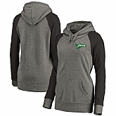 Women New York Jets NFL Pro Line by Fanatics Branded Plus Sizes Vintage Lounge Pullover Hoodie - Heathered Gray,baseball caps,new era cap wholesale,wholesale hats