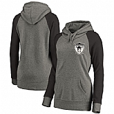 Women Oakland Raiders NFL Pro Line by Fanatics Branded Plus Sizes Vintage Lounge Pullover Hoodie Heathered Gray