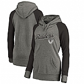 Women Oakland Raiders NFL Pro Line by Fanatics Branded Timeless Collection Rising Script Plus Size Tri-Blend Hoodie - Ash,baseball caps,new era cap wholesale,wholesale hats