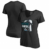 Women Philadelphia Eagles NFL Pro Line by Fanatics Branded Black Super Bowl LII Champions Lombardi V Neck T Shirt,baseball caps,new era cap wholesale,wholesale hats