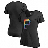 Women Pittsburgh Pirates Fanatics Branded Black Big & Tall Pride T Shirt Fyun
