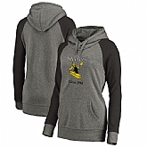 Women Pittsburgh Steelers NFL Pro Line by Fanatics Branded Throwback Logo Tri-Blend Raglan Plus Size Pullover Hoodie - GrayBlack,baseball caps,new era cap wholesale,wholesale hats