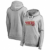 Women San Francisco 49ers NFL Pro Line by Fanatics Branded Ash Iconic Collection On Side Stripe Pullover Hoodie 90Hou,baseball caps,new era cap wholesale,wholesale hats