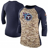 Women Tennessee Titans Nike Camo Navy Salute to Service Legend Three-Quarter Raglan Sleeve T-Shirt 90Hou,baseball caps,new era cap wholesale,wholesale hats