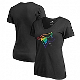 Women Toronto Blue Jays Fanatics Branded Black Big & Tall Pride T Shirt Fyun