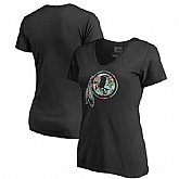 Women Washington Redskins NFL Pro Line by Fanatics Branded Lovely Plus Size V Neck T-Shirt Black