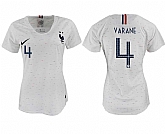Women France 4 VARANE Away 2018 FIFA World Cup Soccer Jersey,baseball caps,new era cap wholesale,wholesale hats