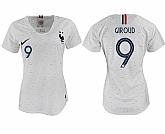 Women France 9 GIROUD Away 2018 FIFA World Cup Soccer Jersey,baseball caps,new era cap wholesale,wholesale hats