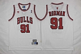 Bulls 91 Dennis Rodman White Mesh Hardwood Classics Jersey,baseball caps,new era cap wholesale,wholesale hats