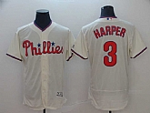 Phillies 3 Bryce Harper Cream Flexbase Jersey,baseball caps,new era cap wholesale,wholesale hats