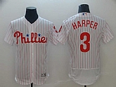Phillies 3 Bryce Harper White Flexbase Jersey,baseball caps,new era cap wholesale,wholesale hats