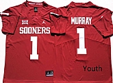 Youth Oklahoma Sooners 1 Kyler Murray Red College Football Jersey (1),baseball caps,new era cap wholesale,wholesale hats
