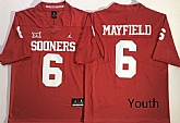 Youth Oklahoma Sooners 6 Baker Mayfield Red College Football Jersey,baseball caps,new era cap wholesale,wholesale hats