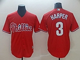 Phillies 3 Bryce Harper Scarlet Cool Base Jersey,baseball caps,new era cap wholesale,wholesale hats