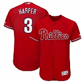 Phillies 3 Bryce Harper Scarlet Flexbase Jersey Dzhi,baseball caps,new era cap wholesale,wholesale hats
