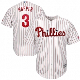 Phillies 3 Bryce Harper White Cool Base Jersey Dzhi,baseball caps,new era cap wholesale,wholesale hats