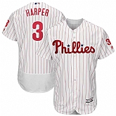 Phillies 3 Bryce Harper White Flexbase Jersey Dzhi,baseball caps,new era cap wholesale,wholesale hats