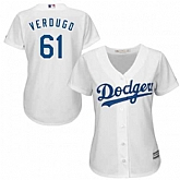 Women Dodgers 61 Alex Verdugo White Cool Base Jersey Dzhi,baseball caps,new era cap wholesale,wholesale hats
