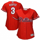 Women Phillies 3 Bryce Harper Scarlet Cool Base Jersey Dzhi,baseball caps,new era cap wholesale,wholesale hats