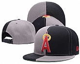 Angels Team Logo Black Gray Adjustable Hat GS,baseball caps,new era cap wholesale,wholesale hats