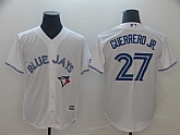 Blue Jays 27 Vladimir Guerrero Jr. White Cool Base Jerseys,baseball caps,new era cap wholesale,wholesale hats
