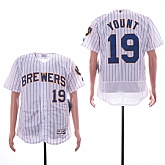 Brewers 19 Robin Yount White Flexbase Jersey Dzhi,baseball caps,new era cap wholesale,wholesale hats