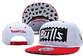 Bulls Team Logo White Red Mitchell & Ness Adjustable Hat LX,baseball caps,new era cap wholesale,wholesale hats