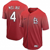 Cardinals 4 Yadier Molina Red Drift Fashion Jersey Dzhi,baseball caps,new era cap wholesale,wholesale hats