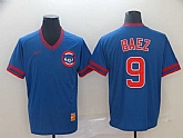 Cubs 9 Javier Baez Blue Throwback Jersey,baseball caps,new era cap wholesale,wholesale hats